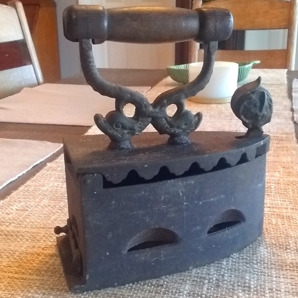 Antique Coal Iron Accents Antique Late 80s German Charcoal Clothes